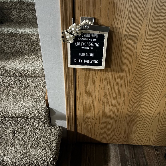 Black and White Funny Wooden Hanging Sign Decor - Picture 3 of 3